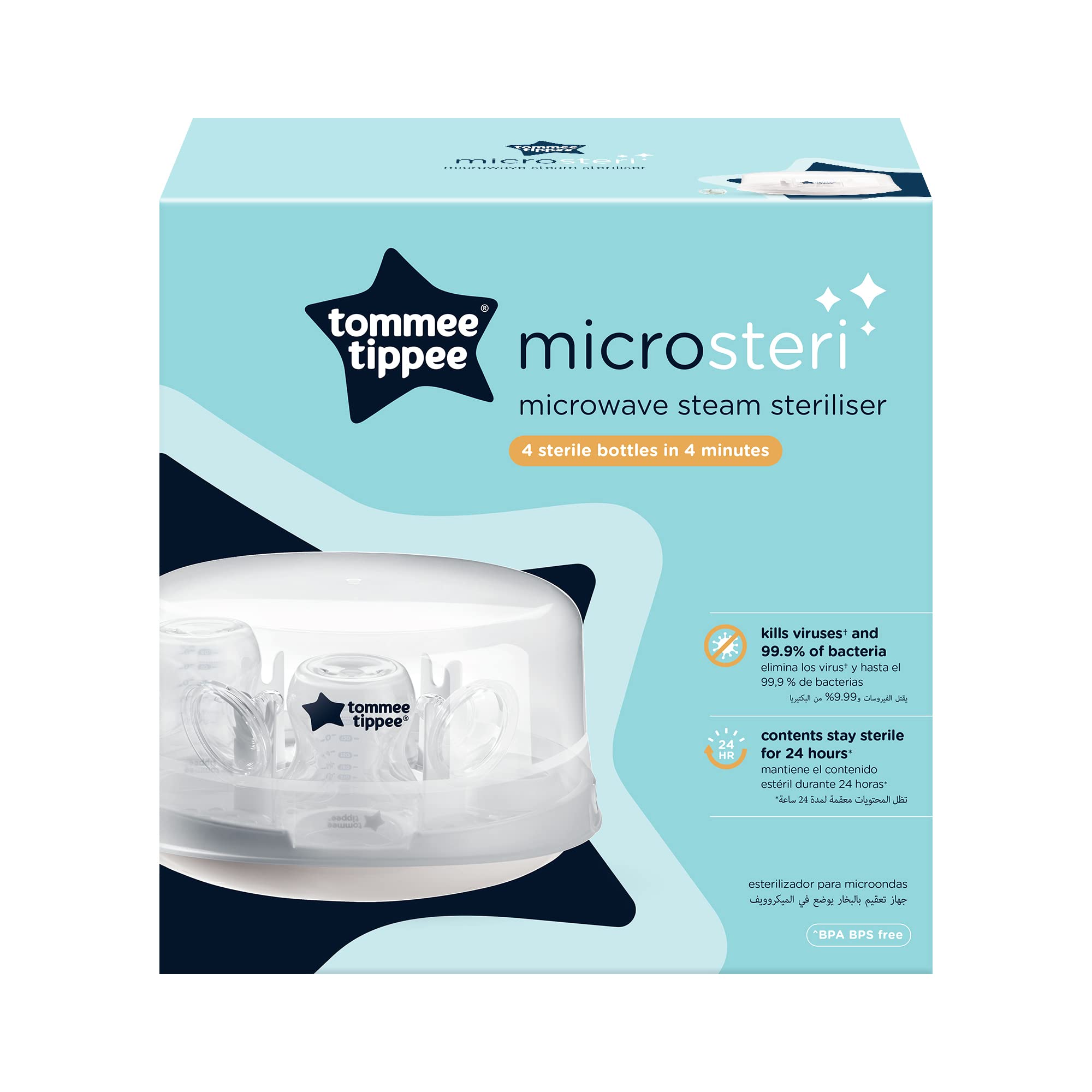 tommee-tippee-sterilizzatore-a-vapore-per-microonde-per-4-biberon image 2