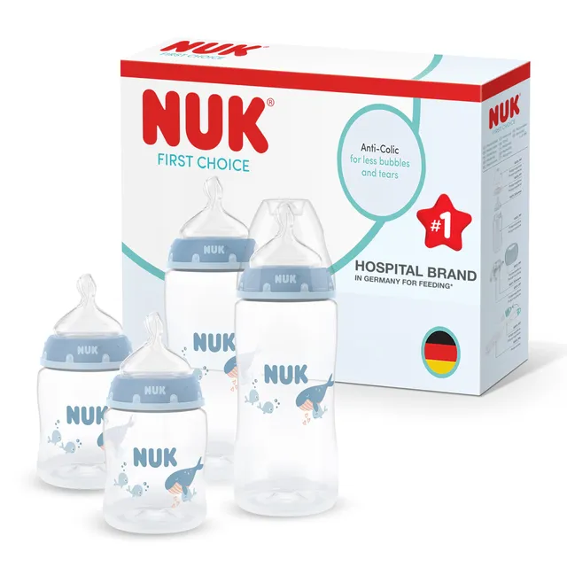 nuk-first-choice-biberon-anti-colica-150-ml-300-ml-0-3-mesi-pp-con-indicatore-di image 1