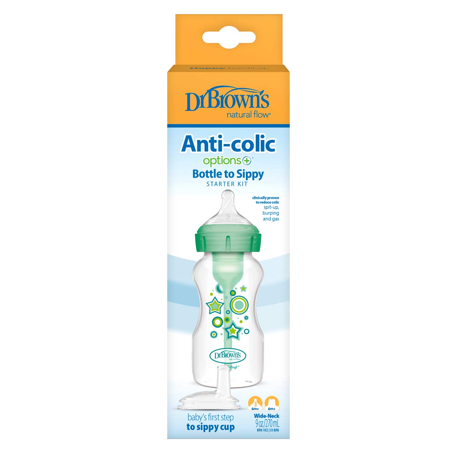 dr-brown-s-natural-flow-anti-colic-options-starter-kit-biberon-270ml-con-beccucc image 3