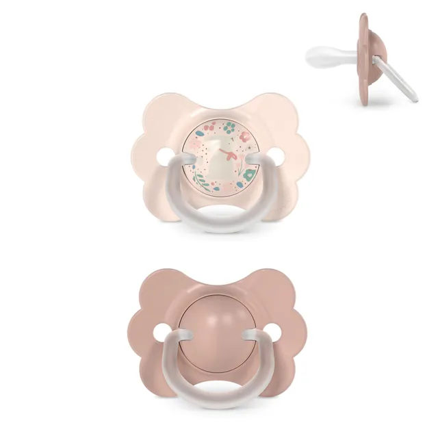 suavinex-wonder-ciuccio-0-6-mesi-silicone-sx-pro-con-anello-2-pz-rosa image 1