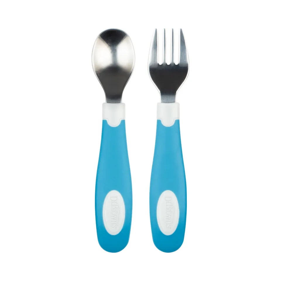dr-brown-s-designed-to-nourish-set-cucchiaio-e-forchetta-soft-grip image 1