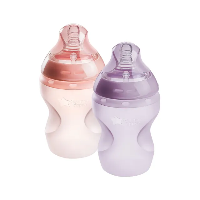 tommee-tippee-natural-start-biberon-260ml-rosa-viola-2-pezzi image 1