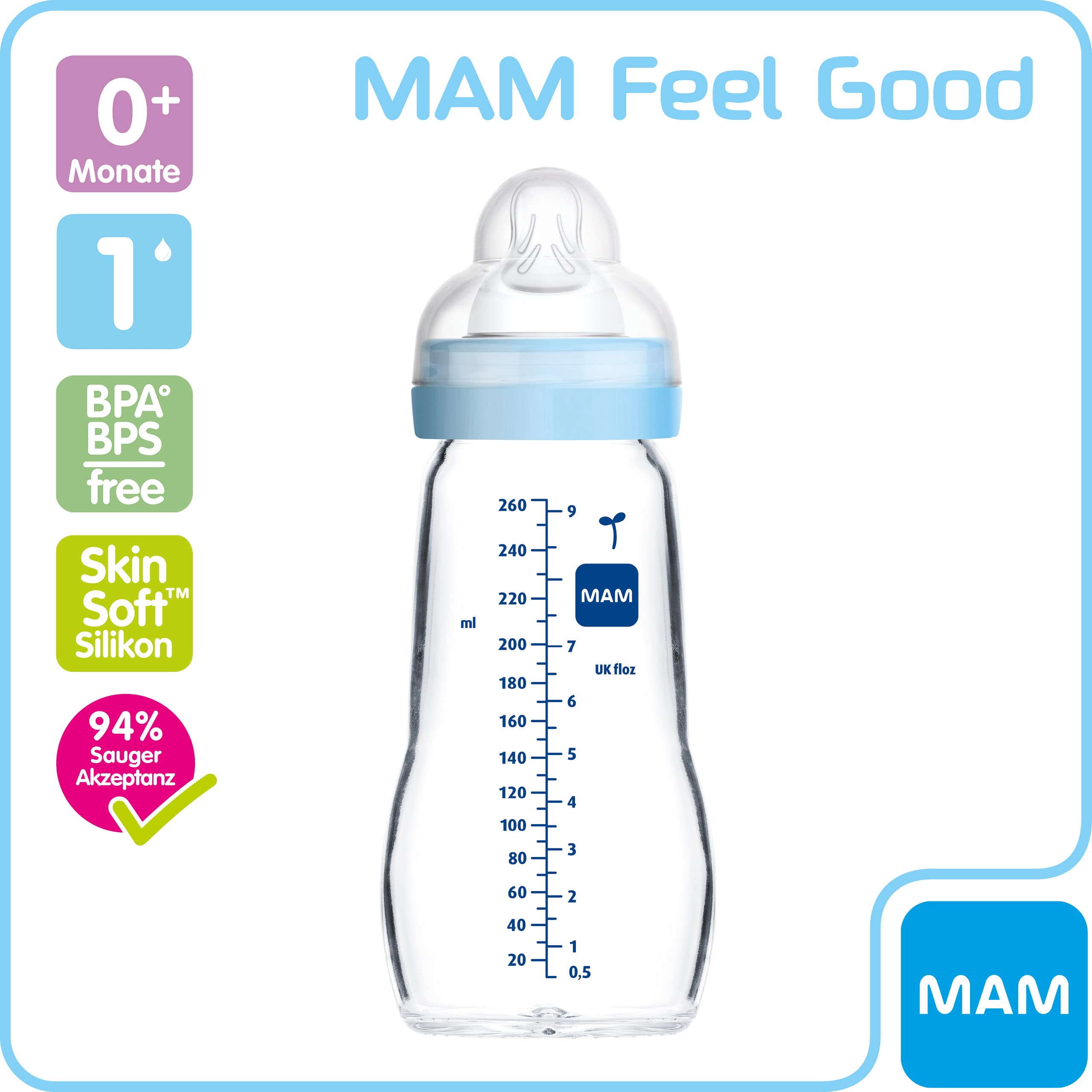mam-feel-good-biberon-in-vetro-260-ml-tettarella-1-riccio-e-scoiattolo image 3