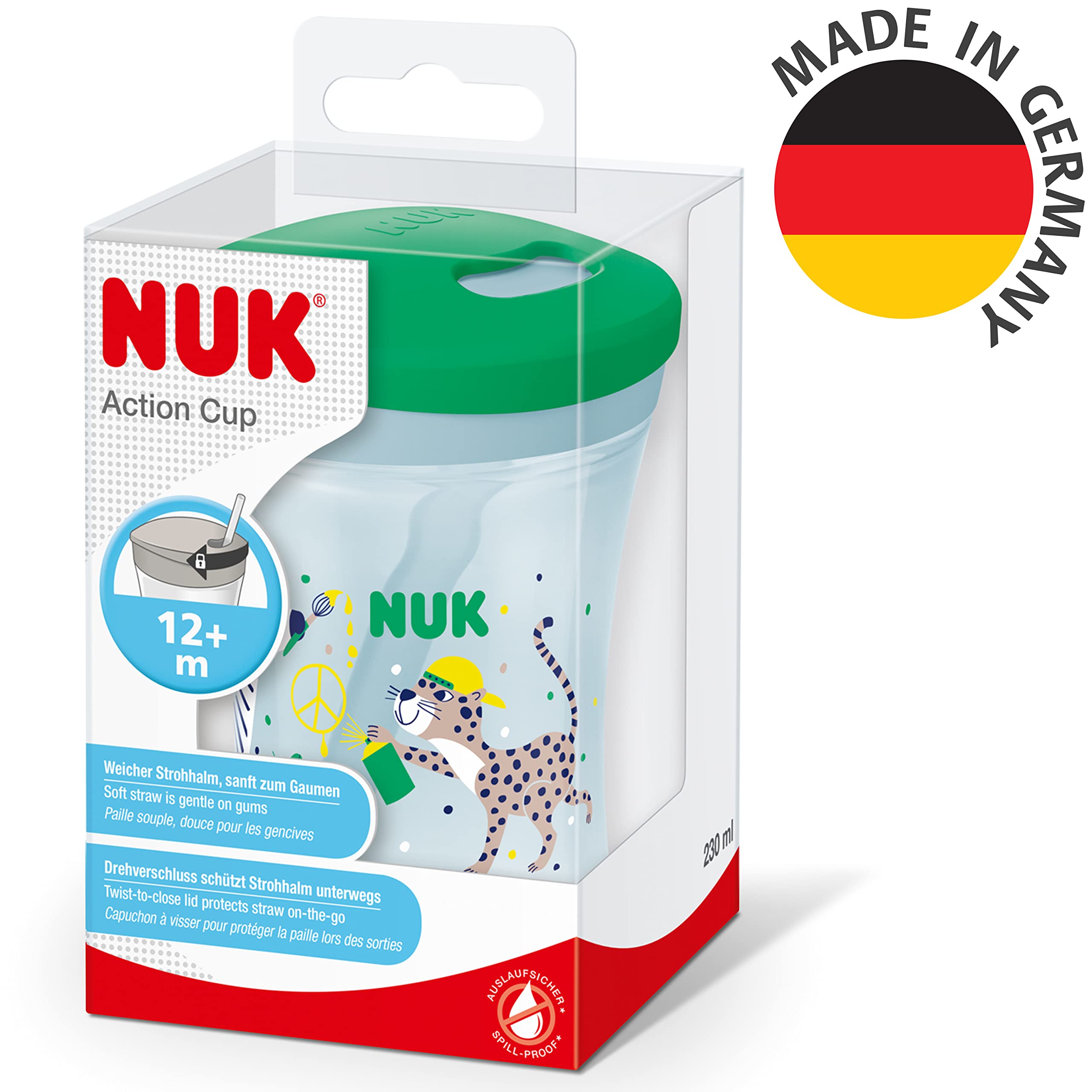 nuk-action-cup-bicchiere-con-cannuccia-230-ml-leopardo-verde-12-mesi image 8