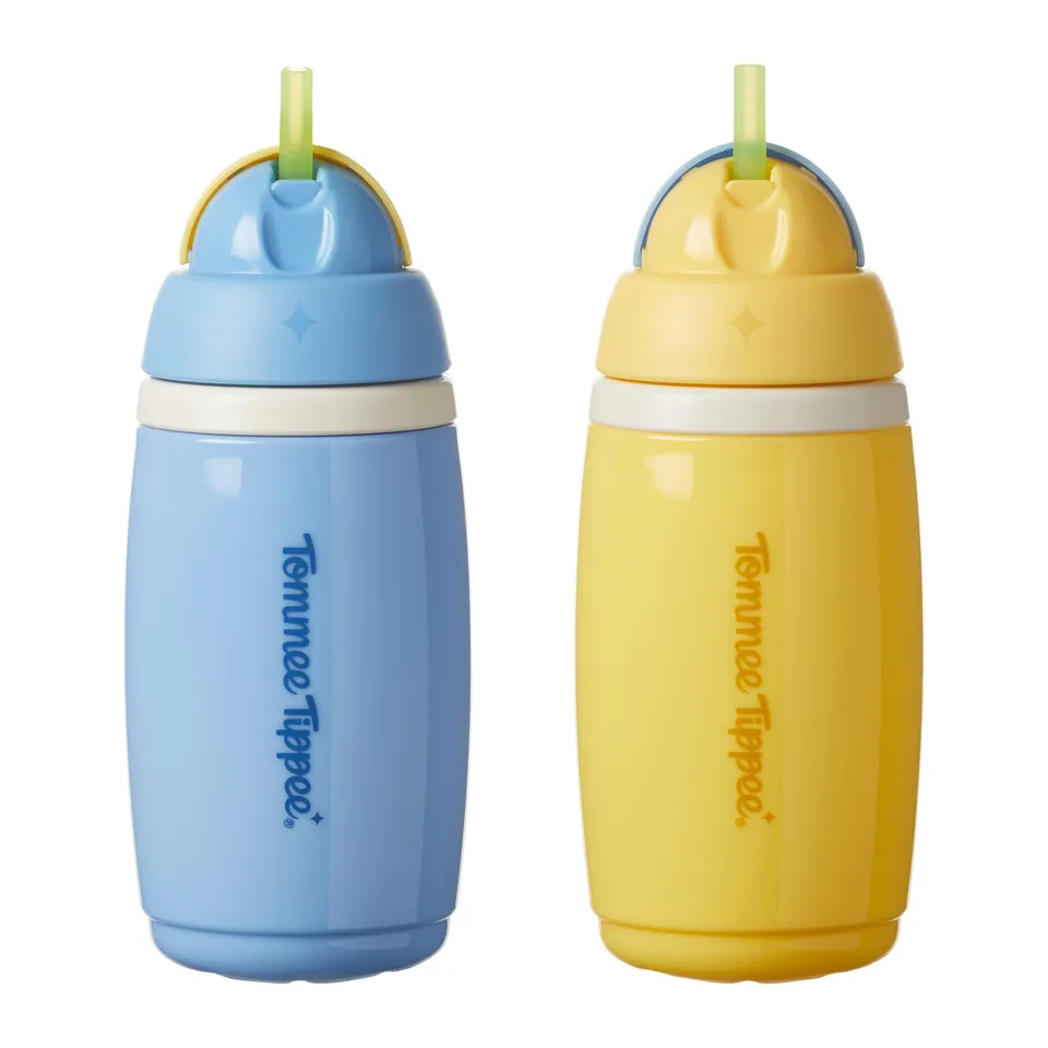 tommee-tippee-borraccia-termica-con-cannuccia-266-ml-12-mesi-blu-giallo-2-pz image 1