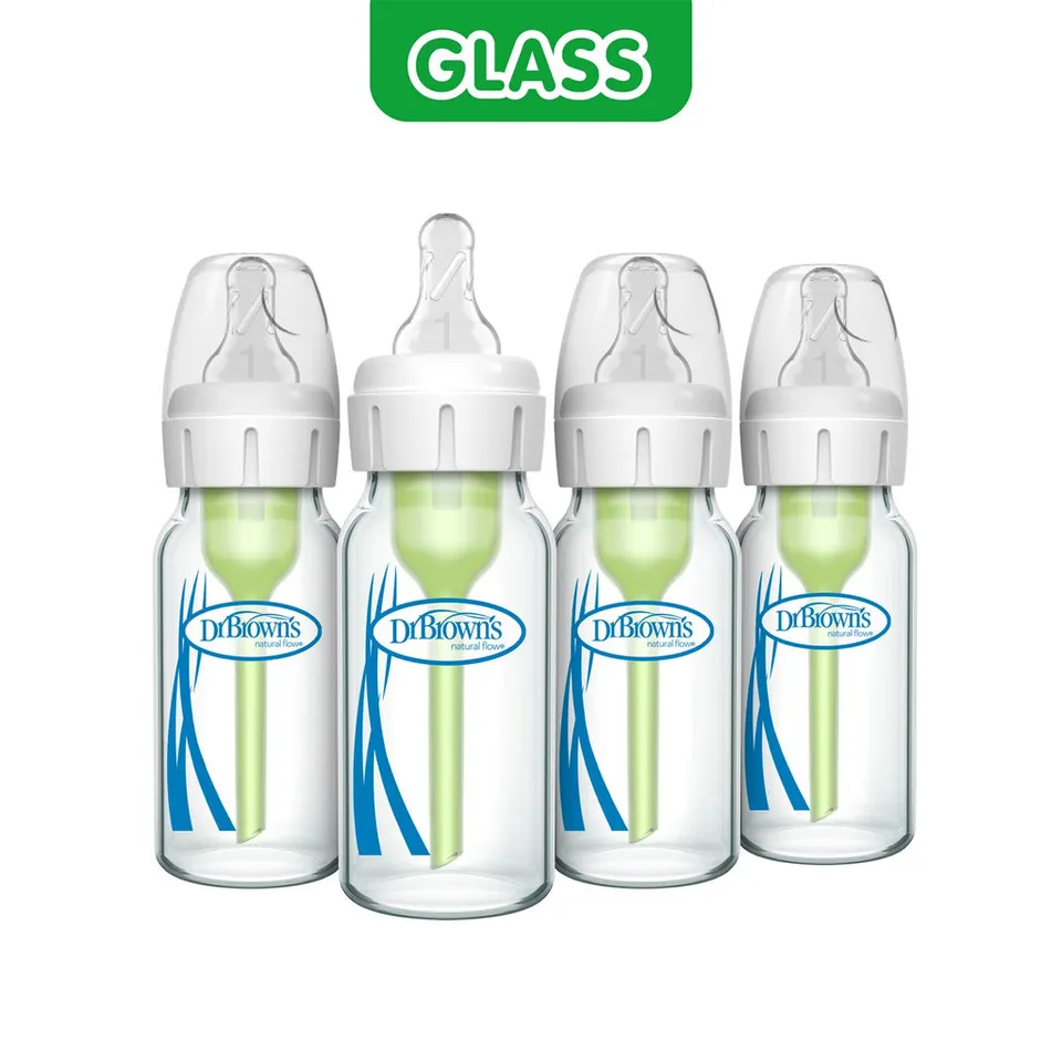 dr-brown-s-anti-colic-options-biberon-vetro-collo-stretto-120-ml-4-pack image 1
