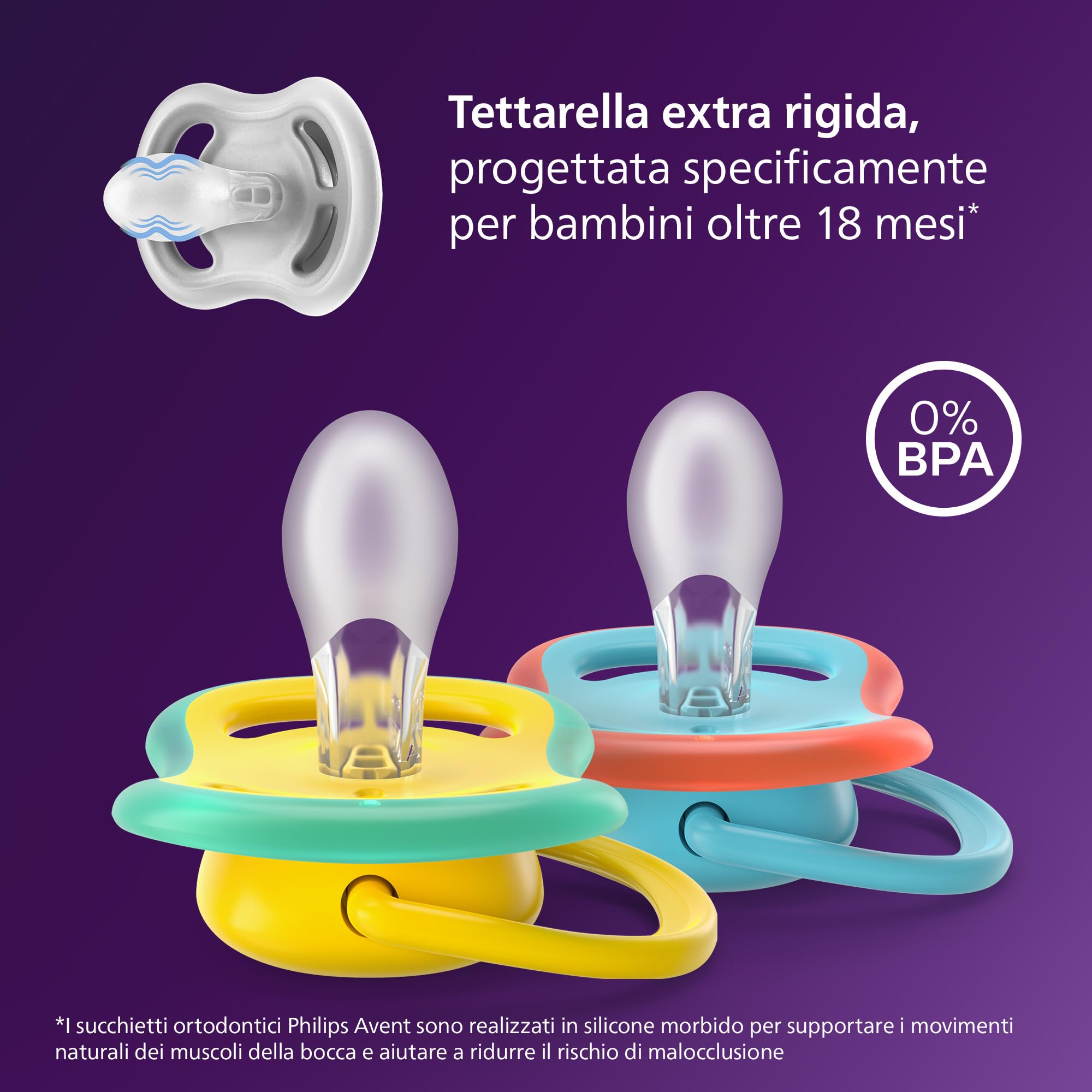 philips-avent-ultra-air-day-night-18m-ciuccio-ortodontico-fluorescente-4-pz image 3