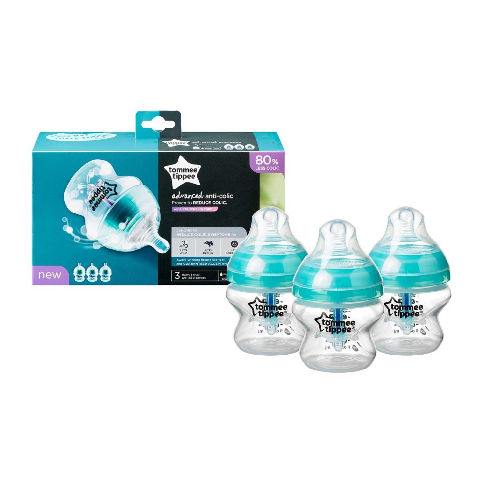 tommee-tippee-advanced-anti-colic-biberon-150-ml-flusso-lento-3-pz-neutro image 2