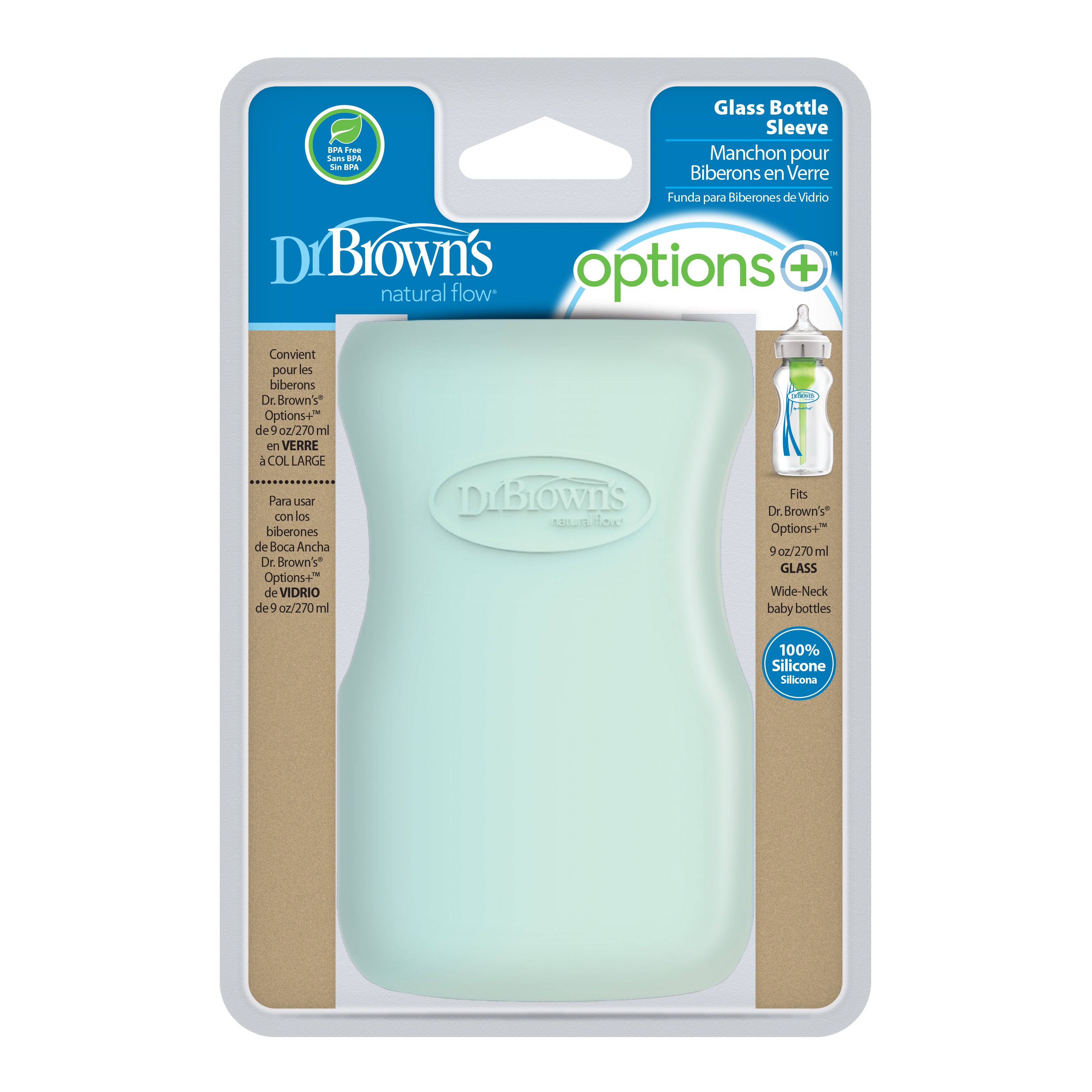 dr-brown-s-options-custodia-in-silicone-per-biberon-vetro-collo-largo image 3
