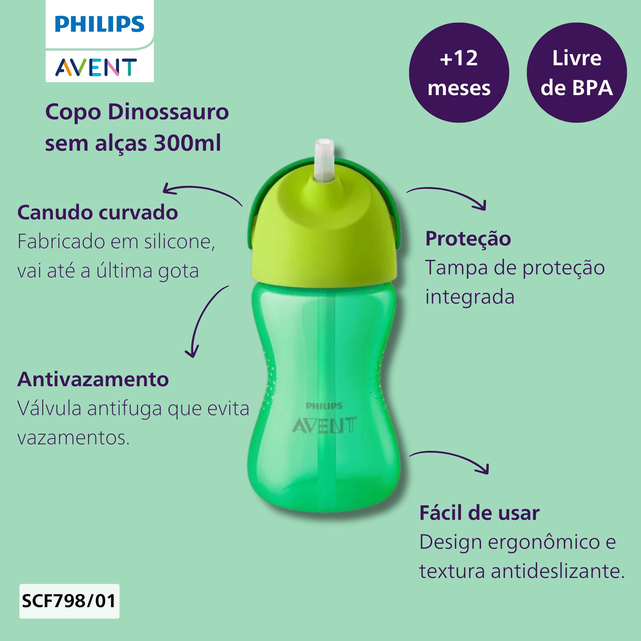 philips-avent-scf798-01-tazza-con-cannuccia-300-ml-verde image 3