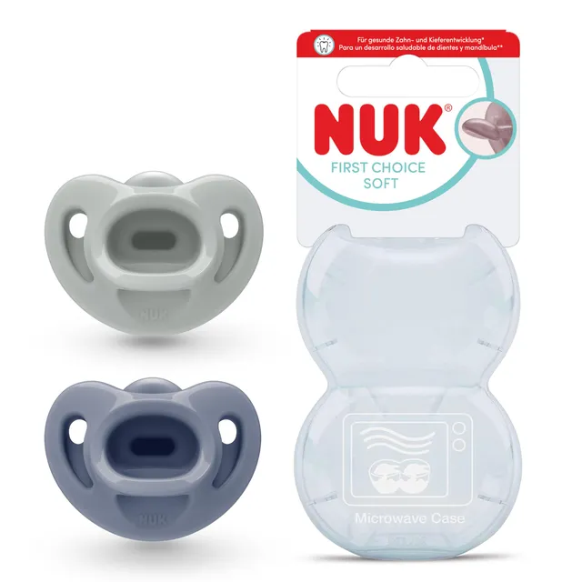 nuk-first-choice-soft-succhietto-0-6-mesi-verde-blu-2-pezzi image 1