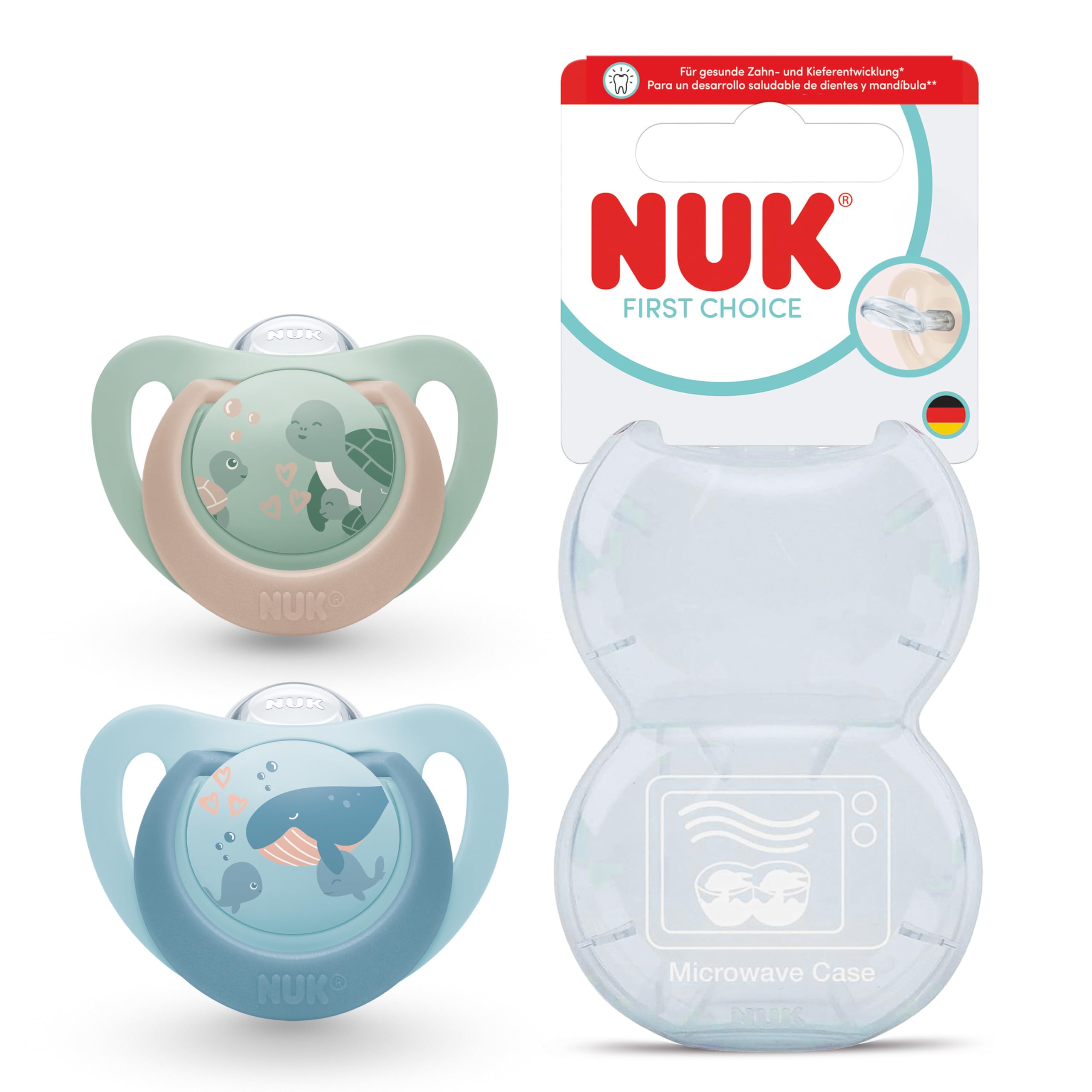 nuk-first-choice-ciucci-ortodontici-0-6-mesi-pinguino-e-giraffa-2-pezzi image 2