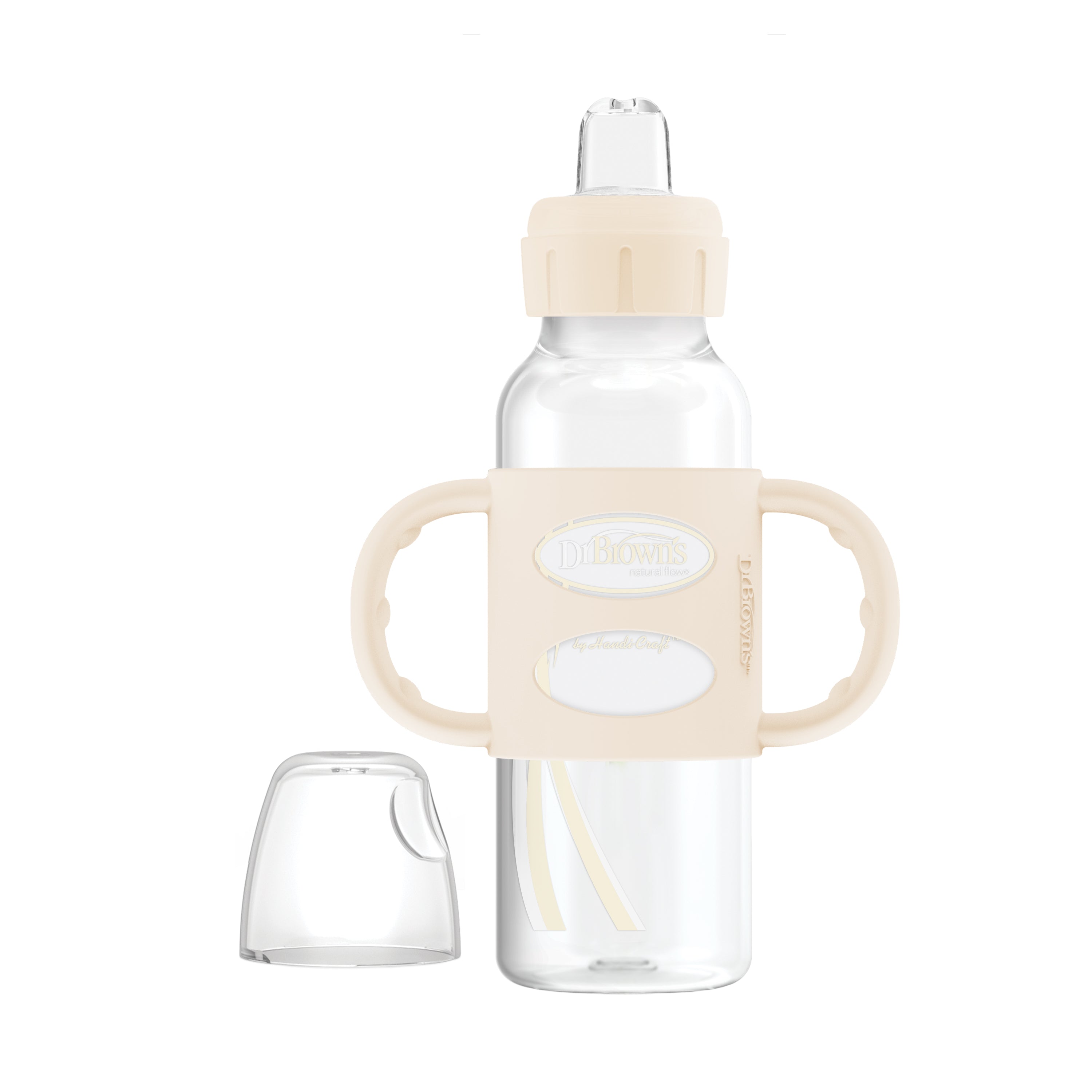 dr-brown-s-milestones-biberon-sippy-spout-collo-stretto-con-manici-silicone-250- image 2