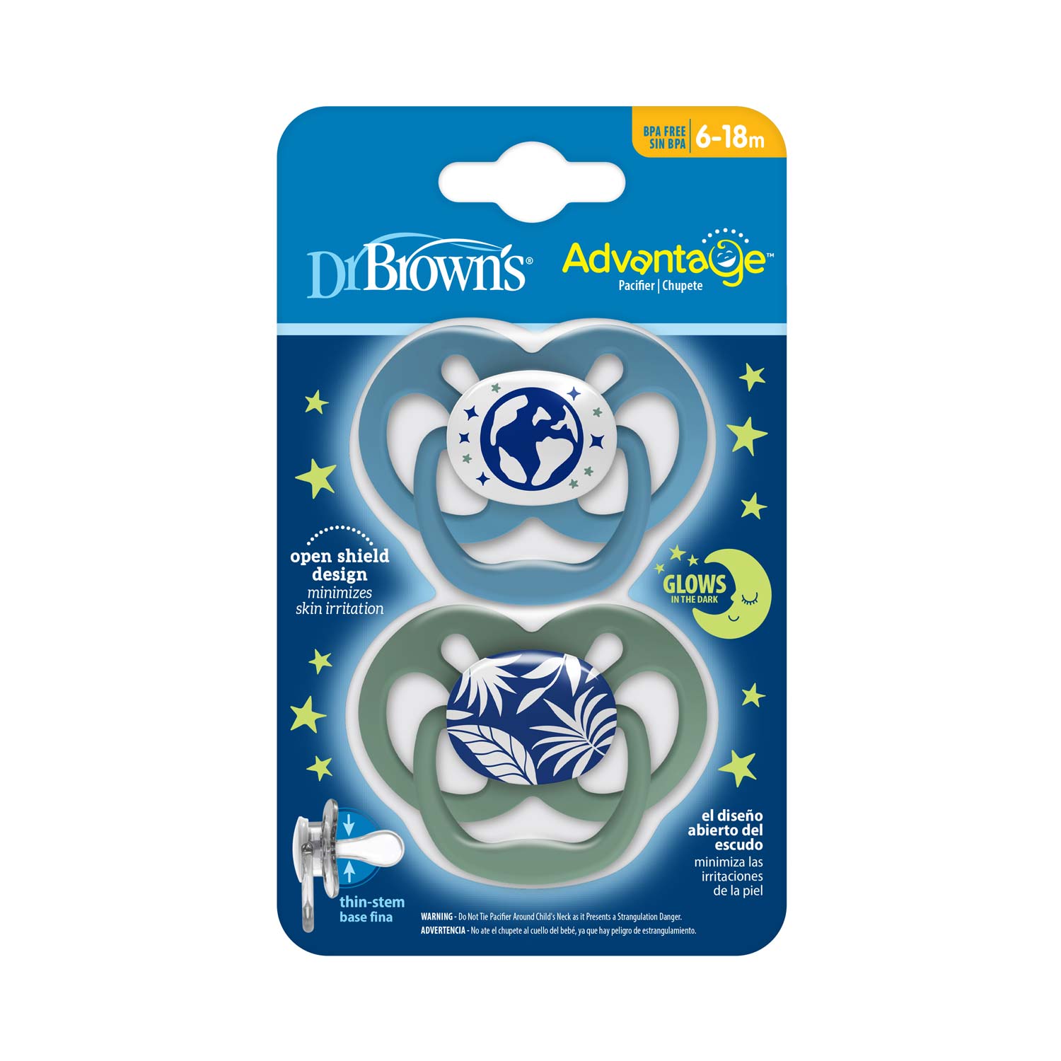 dr-brown-s-advantage-succhietto-glow-in-the-dark-6-18-mesi-2-pezzi image 3