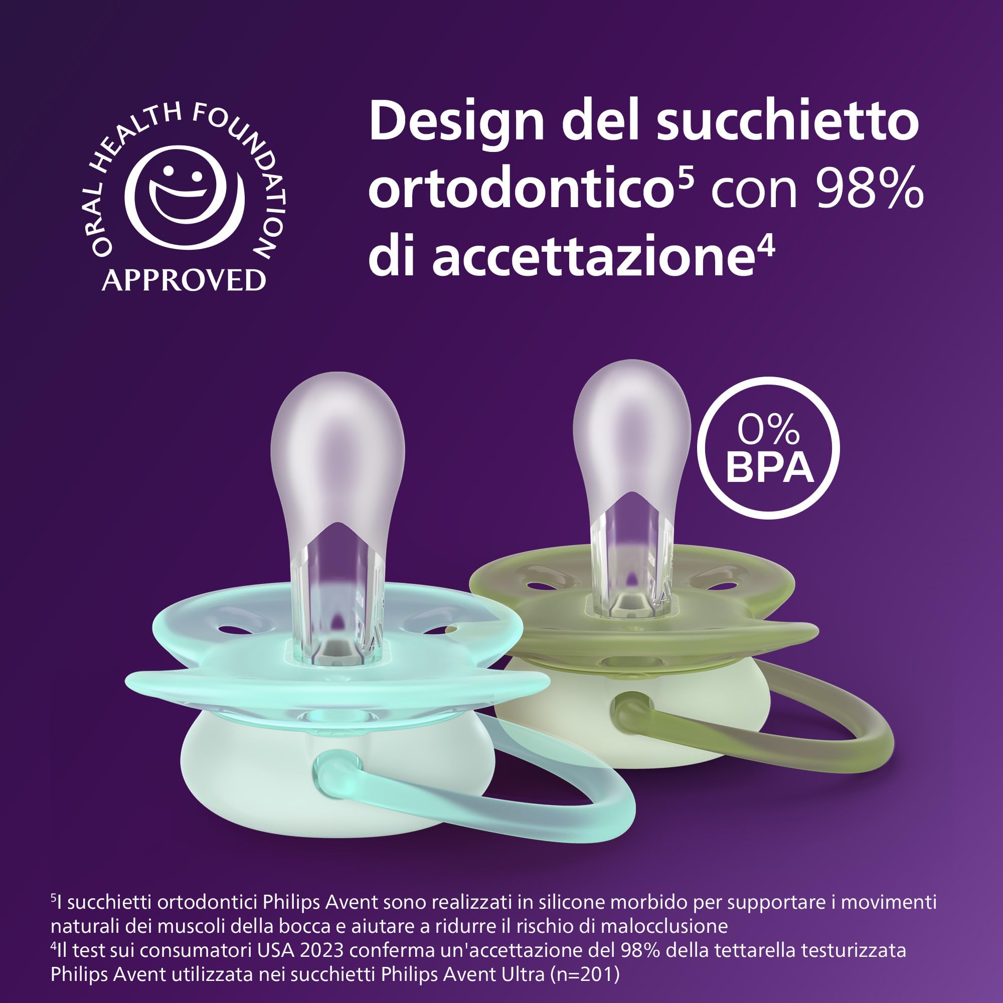 philips-avent-ultra-soft-nighttime-ciucci-0-6-mesi-silicone-pack-4-pezzi image 3