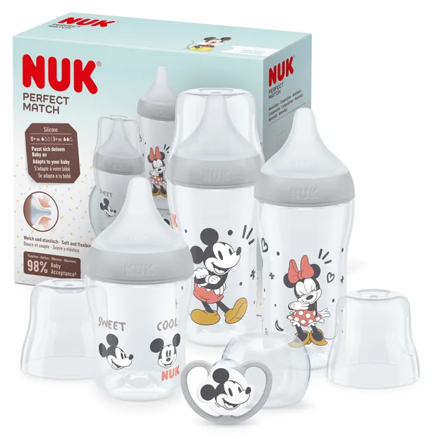 nuk-perfect-match-disney-topolino-set-4-pezzi-biberon-150ml-260ml-ciuccio-space- image 1