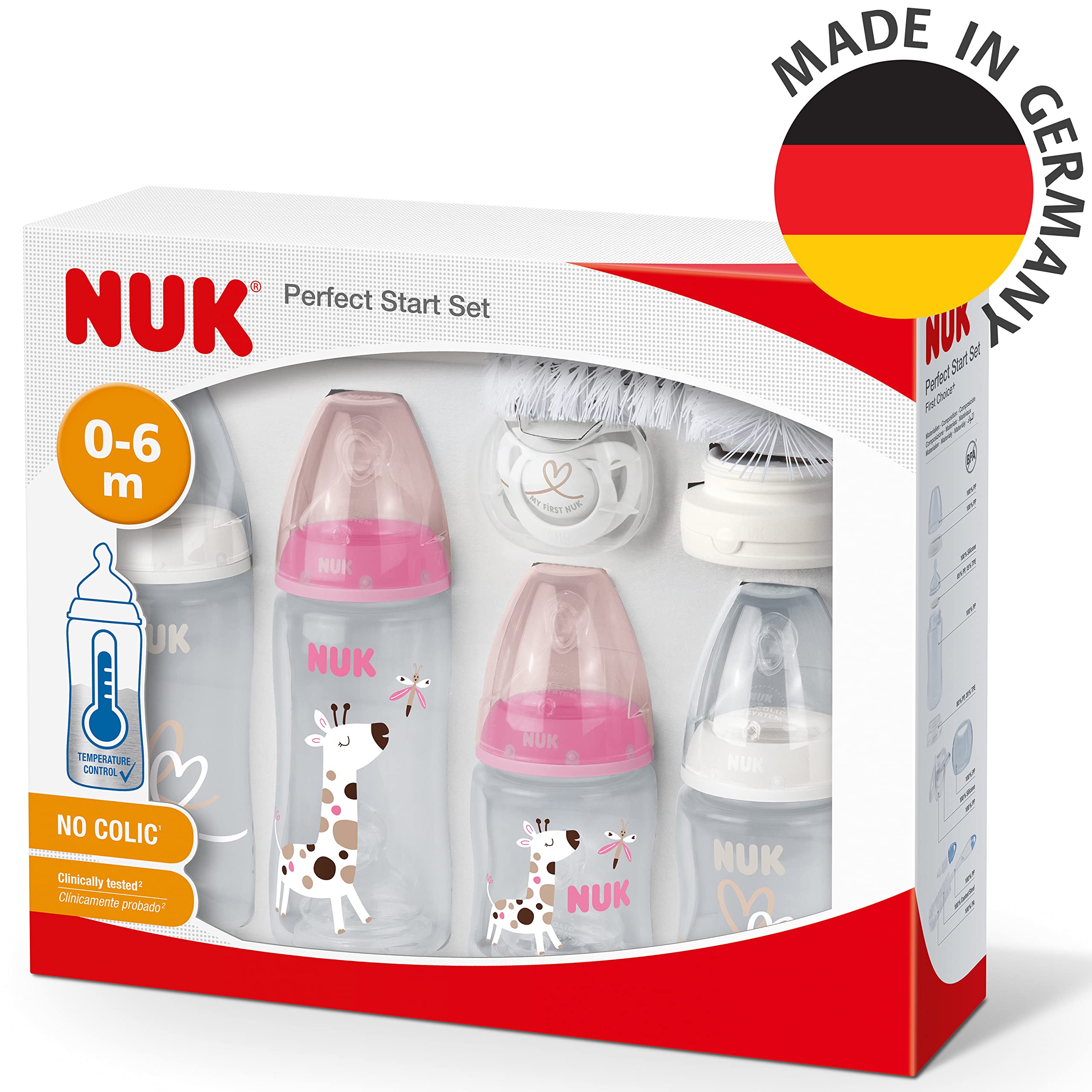 nuk-perfect-start-first-choice-set-biberon-0-6-mesi-giraffa-rosa-10-pezzi image 7