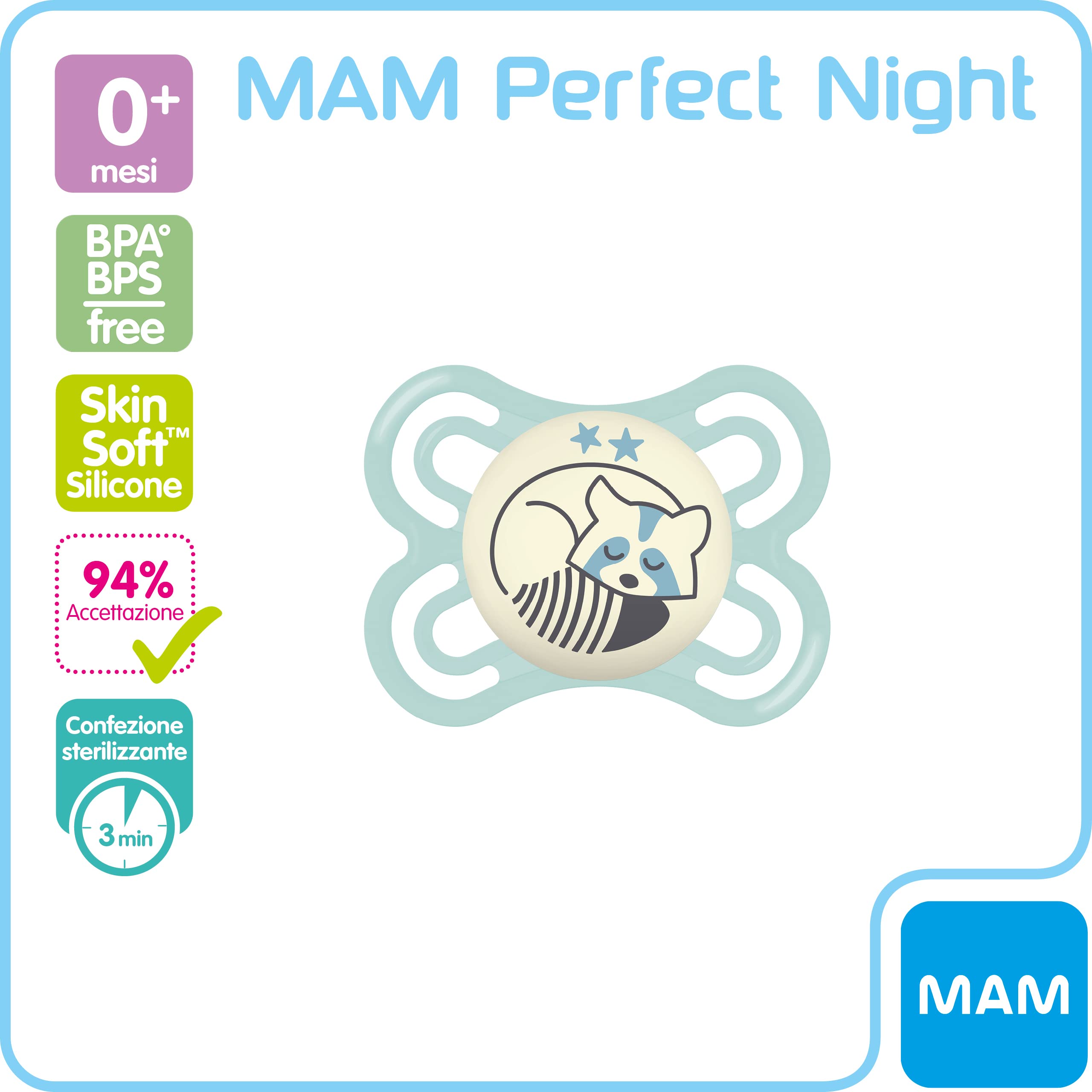 mam-perfect-night-ciuccio-silicone-2-6-mesi-celeste image 2