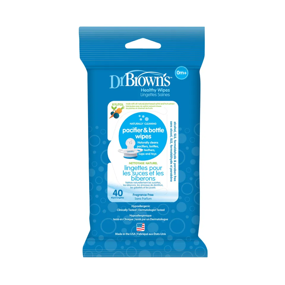 dr-brown-s-pacifier-bottle-healthy-wipes-salviette-xilitolo-0m image 1