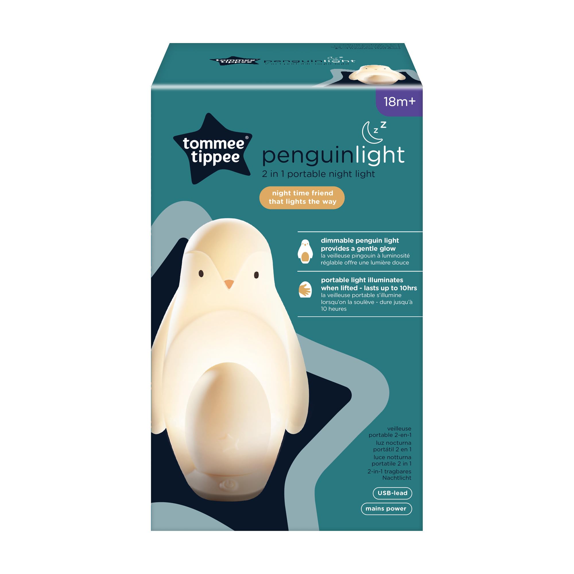 tommee-tippee-luce-da-notte-portatile-pinguino-2-in-1-usb image 3