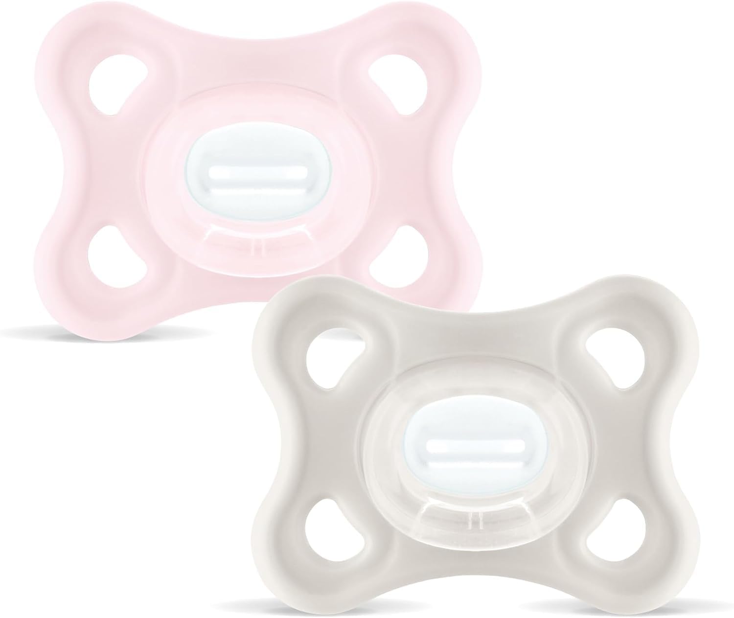 mam-comfort-succhietto-3-12-mesi-set-da-2-in-silicone-rosa-neutro-con-box-steril image 1
