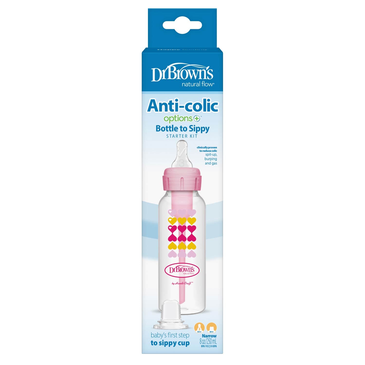 dr-brown-s-natural-flow-options-narrow-sippy-starter-kit-250-ml image 3