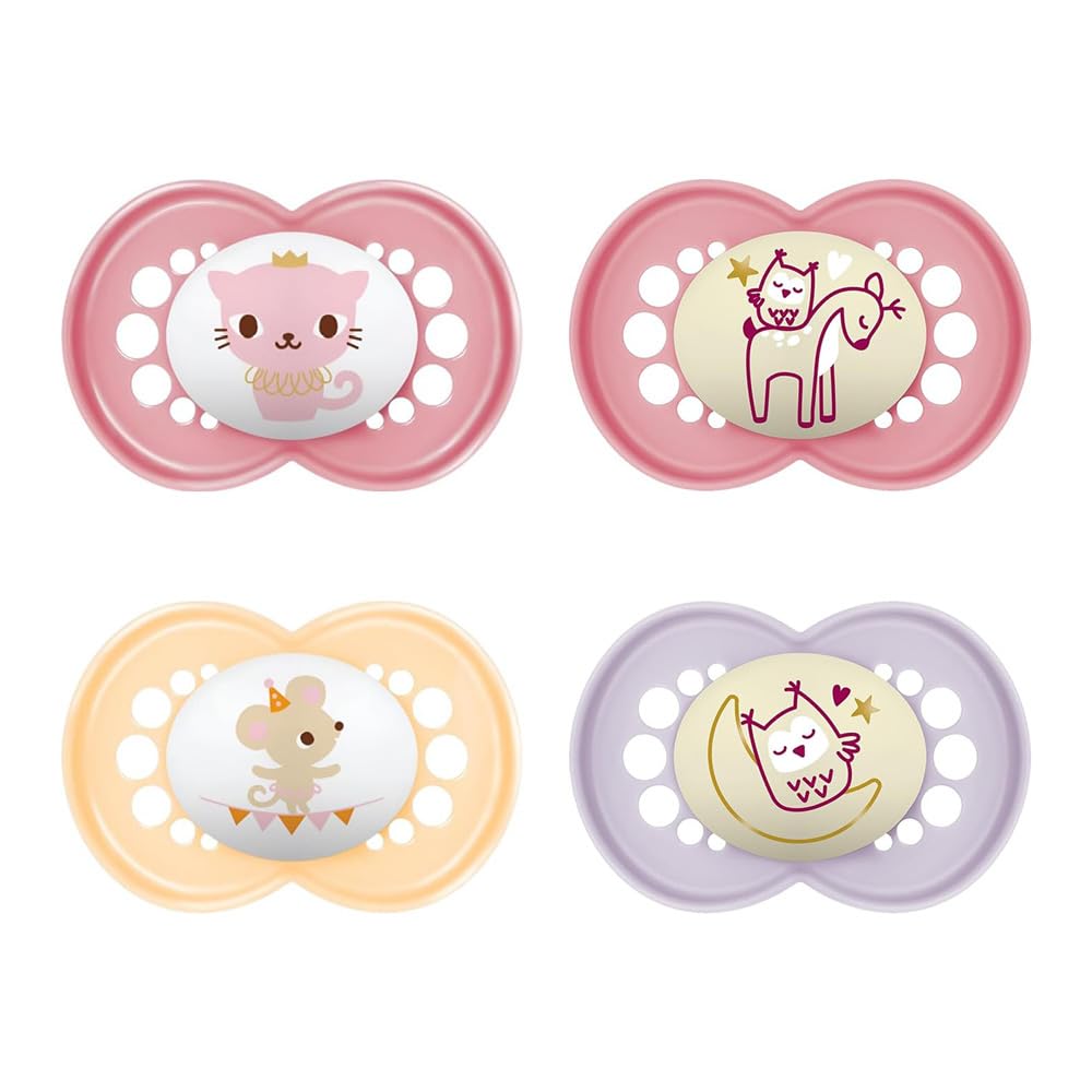 mam-original-day-night-set-4-ciucci-silicone-6-mesi-rosa-custodia image 1
