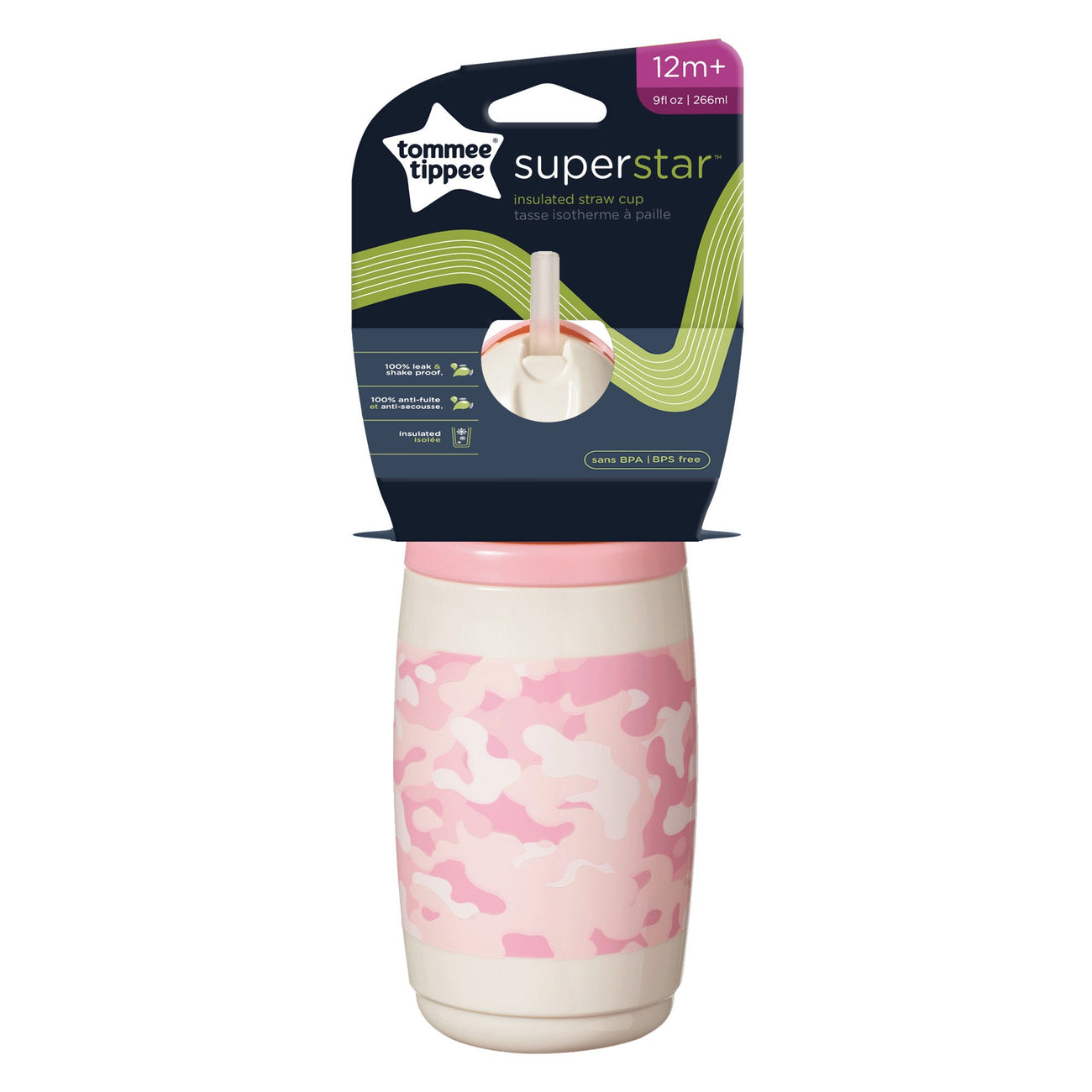 tommee-tippee-tazza-con-cannuccia-termica-pink-camo-12m image 8