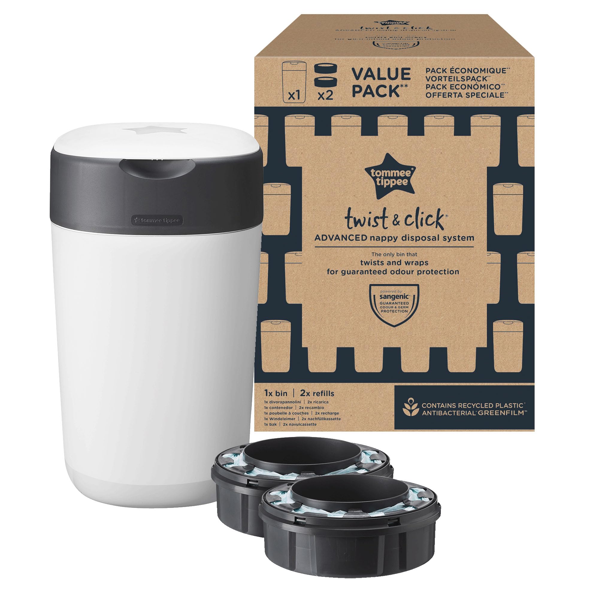 tommee-tippee-twist-and-click-mangiapannolini-con-2-ricariche image 1