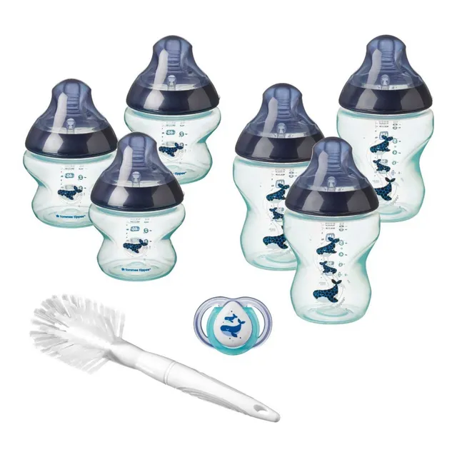 tommee-tippee-closer-to-nature-kit-neonato-6-biberon-succhietto-scovolino image 1