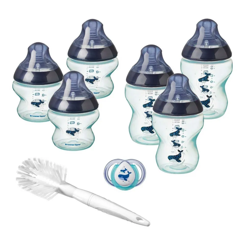 tommee-tippee-closer-to-nature-kit-neonato-6-biberon-succhietto-scovolino image 1
