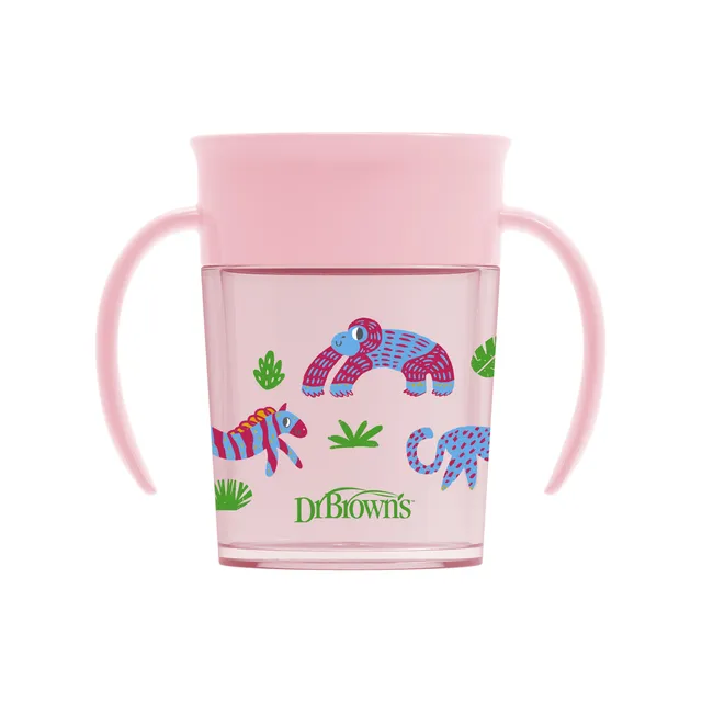 dr-brown-s-milestones-cheers360-tazza-rosa-con-manici-200-ml image 1