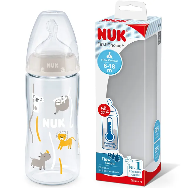 nuk-first-choice-biberon-300-ml-6-18-mesi-tettarella-y-in-silicone-safari-blu image 1