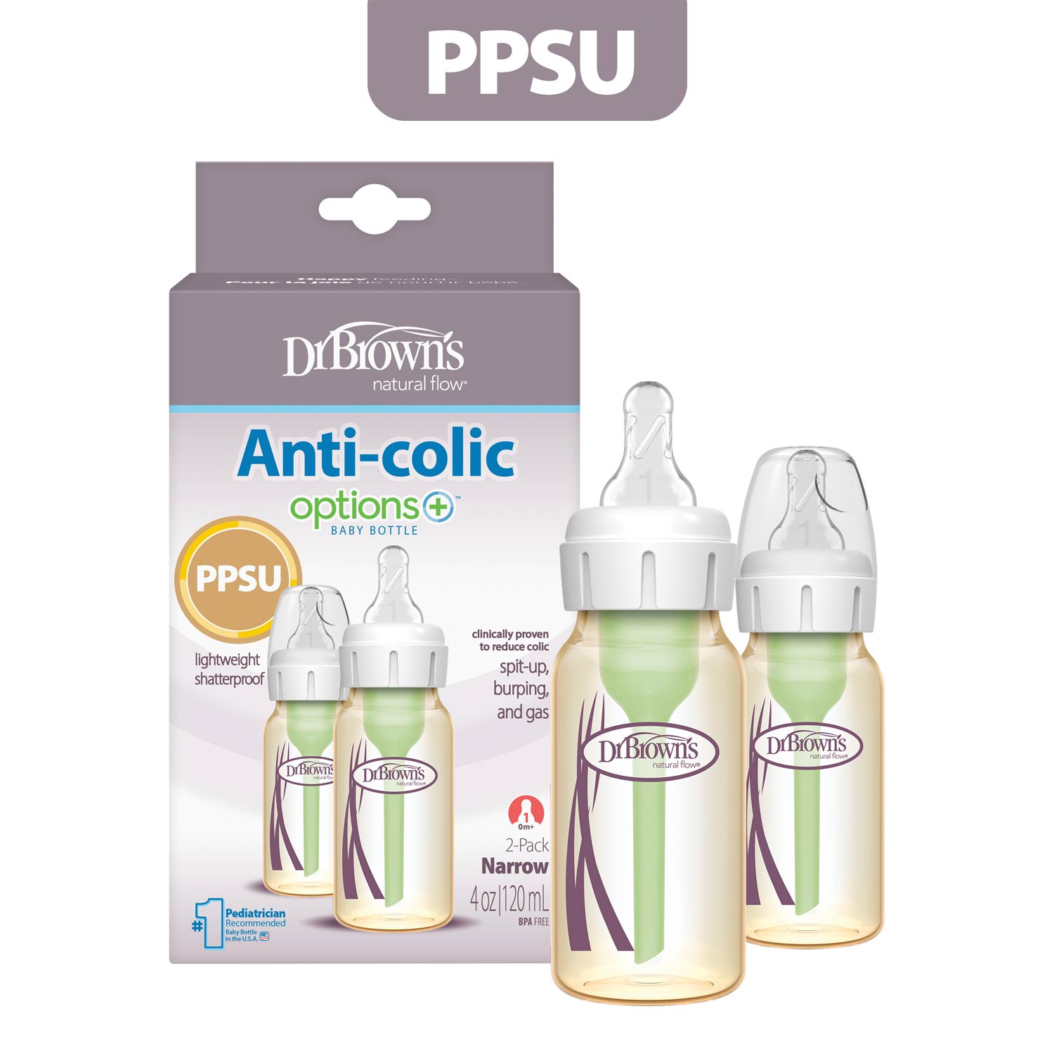 dr-brown-s-anti-colic-options-biberon-ppsu-collo-stretto-anti-colica image 3