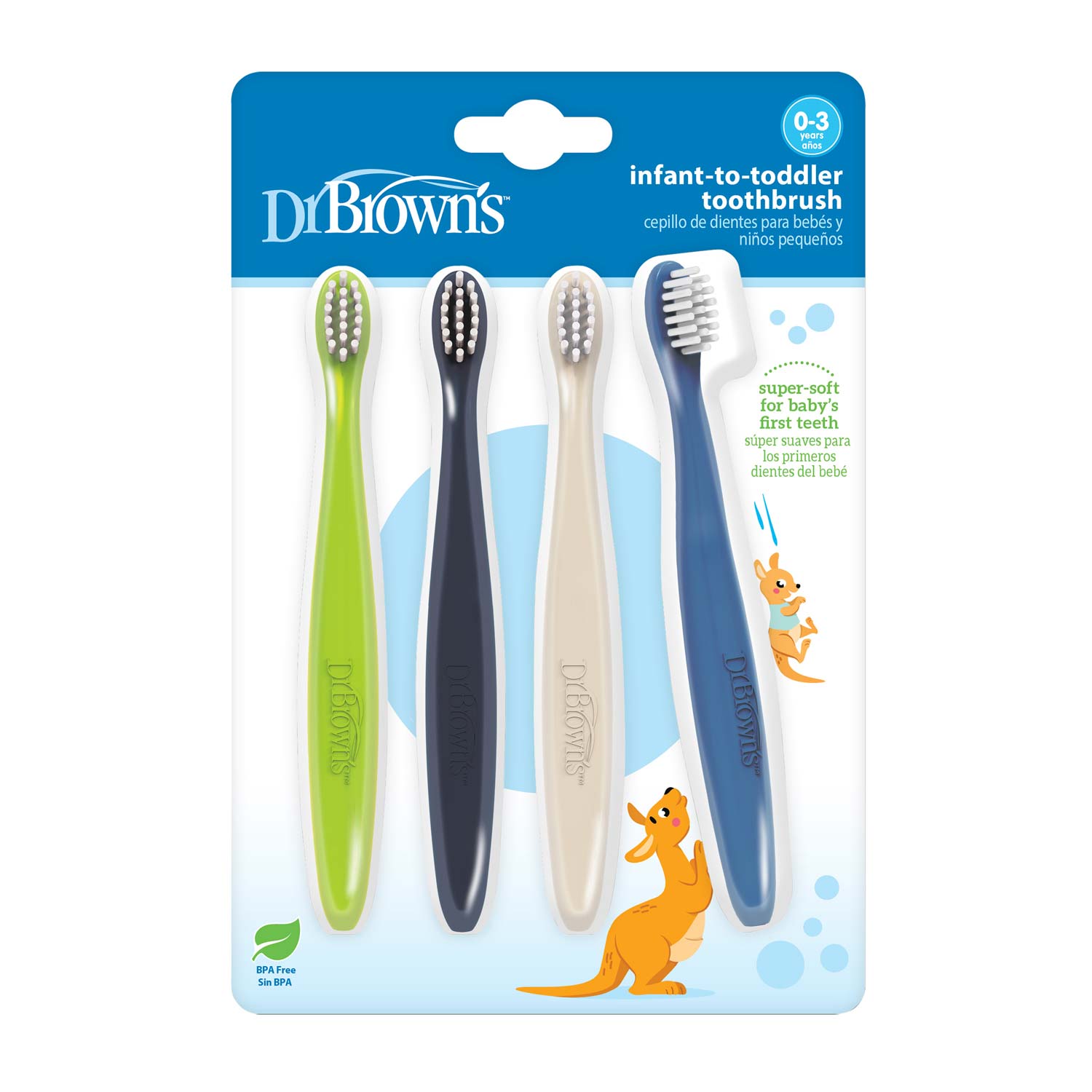 dr-brown-s-infant-to-toddler-toothbrushes-4-pack-0-3-anni image 3