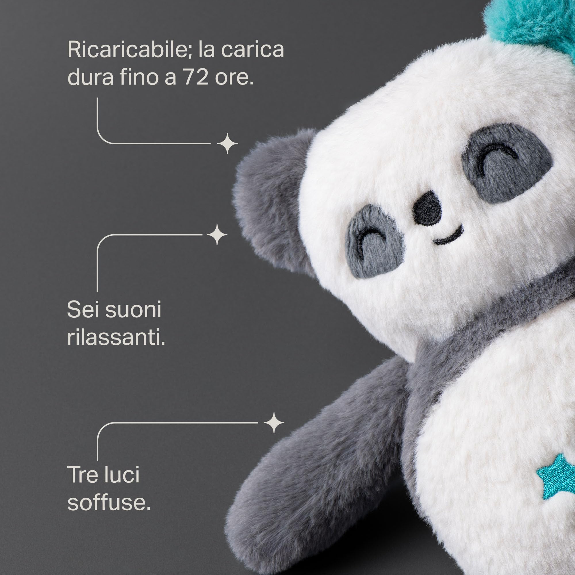 tommee-tippee-pip-il-panda-ausilio-sonno-crysensor-luce-e-6-suoni-usb image 6