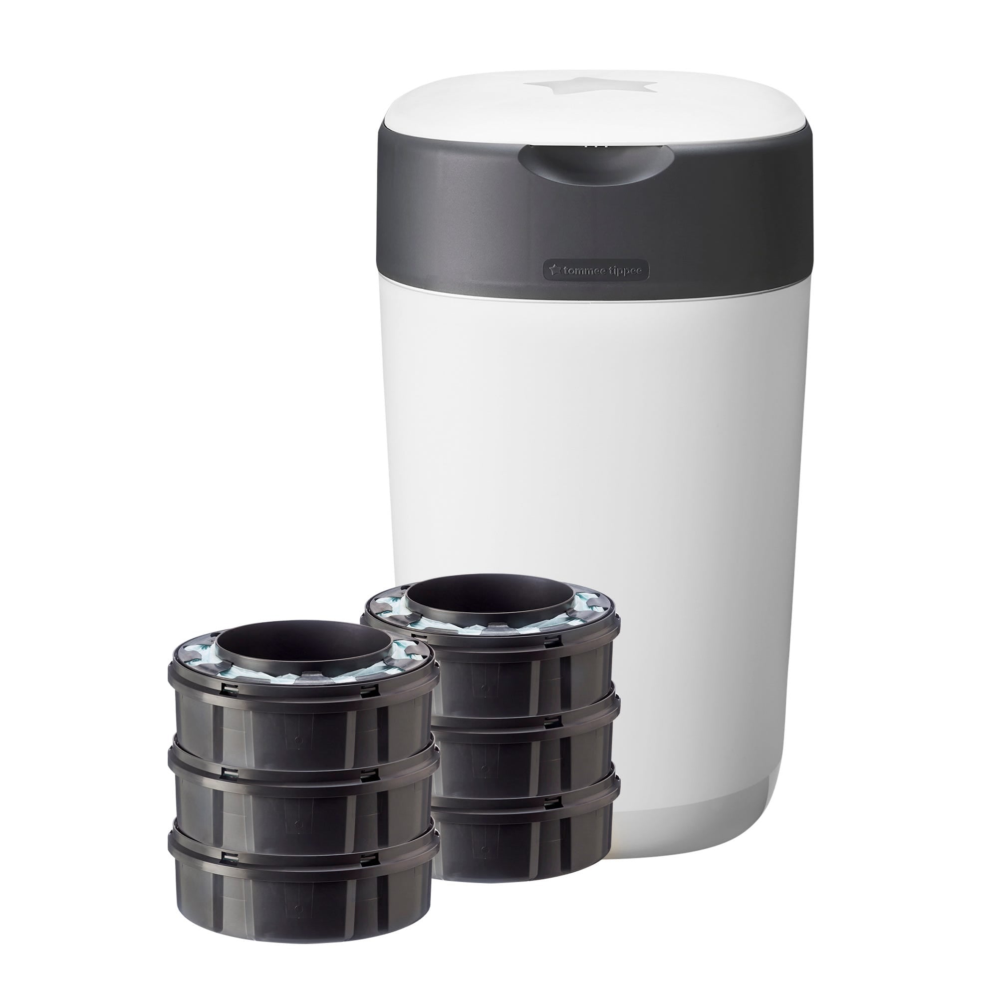 tommee-tippee-twist-click-mangiapannolini-starter-set-6-ricariche-bianco image 1