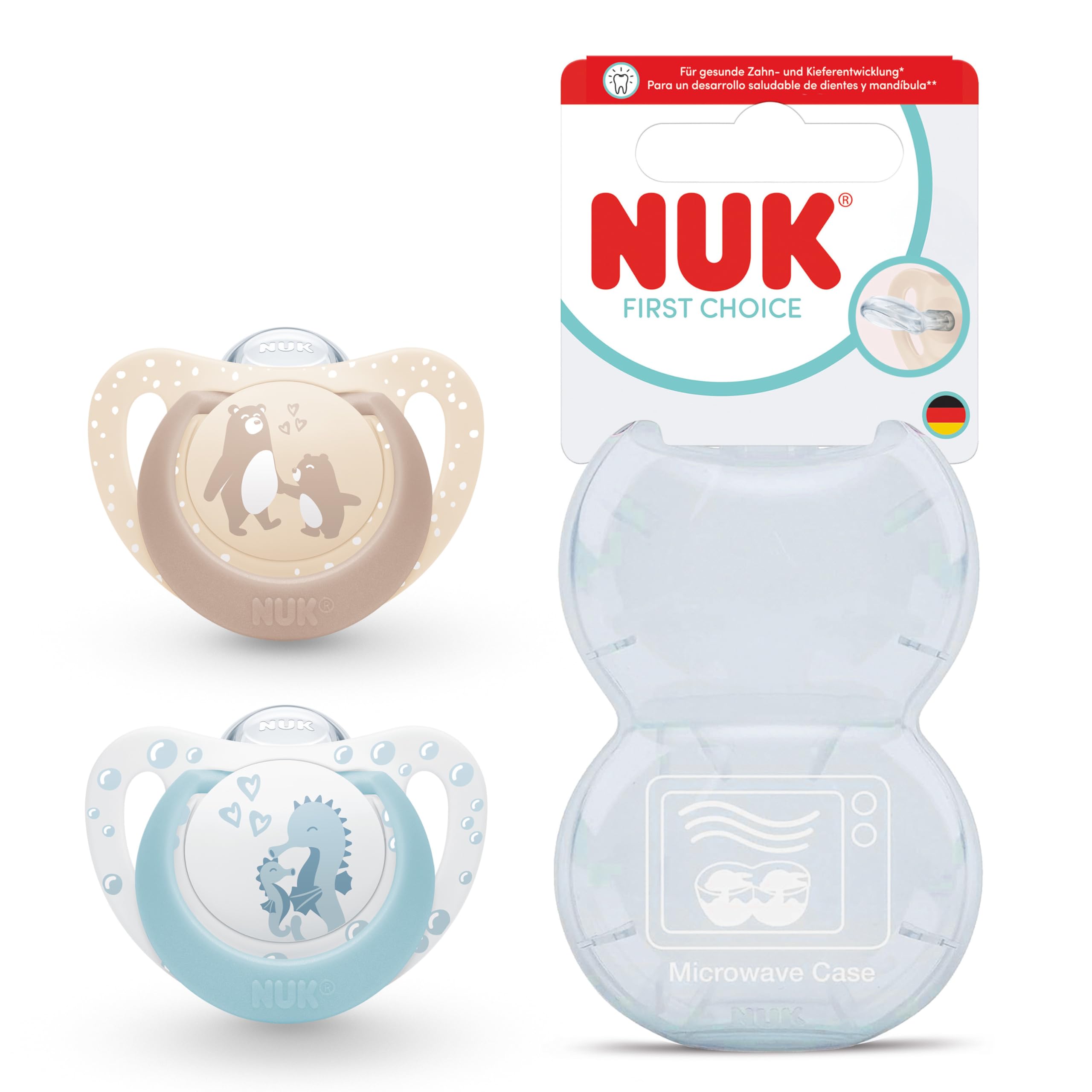 nuk-first-choice-succhietto-0-6-mesi-orso-cavalluccio-2-pz image 1