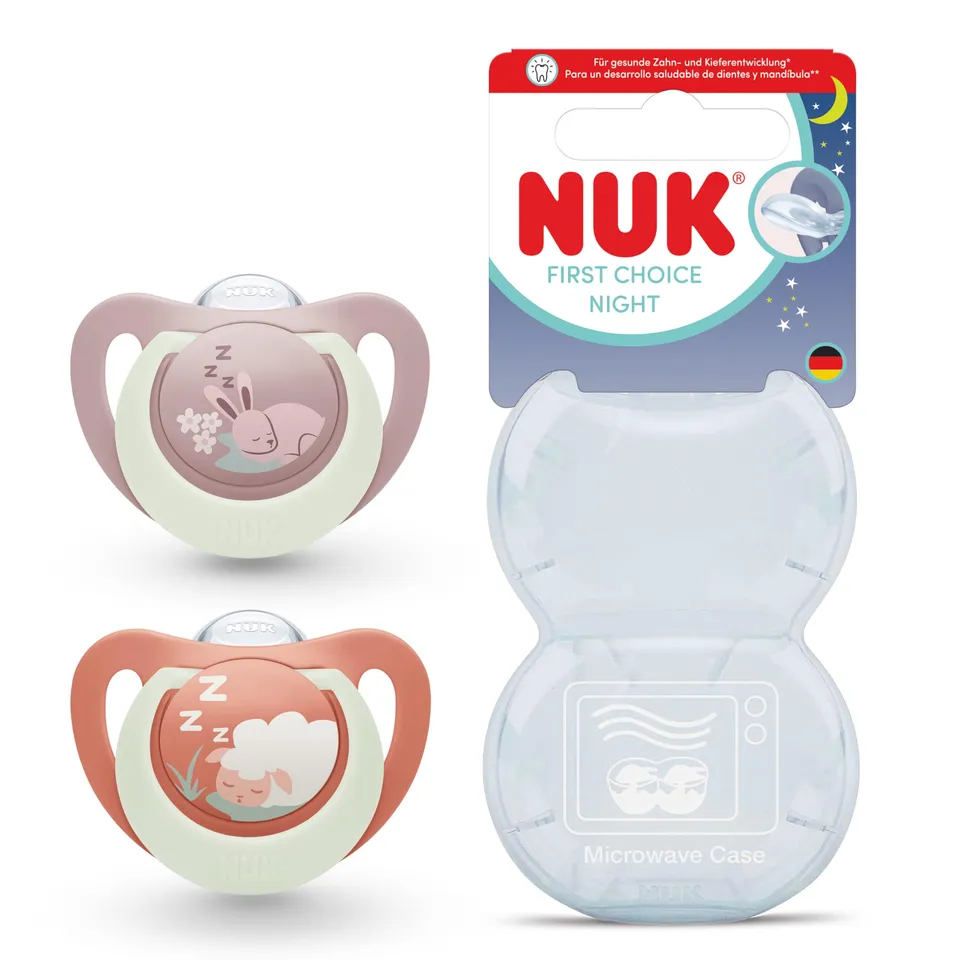 nuk-first-choice-night-succhietto-6-18-mesi-coniglio-pecora-confezione-da-2 image 1