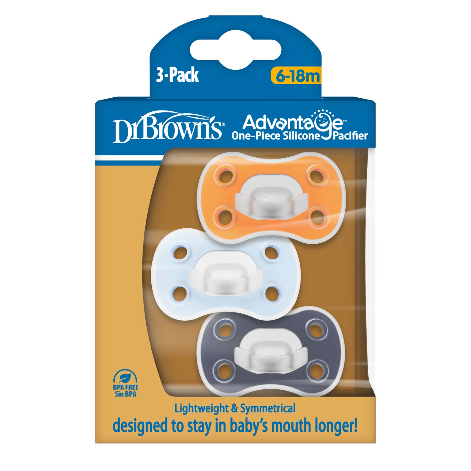 dr-brown-s-advantage-succhietto-silicone-monopezzo-6-18-mesi-3-pack-2 image 2