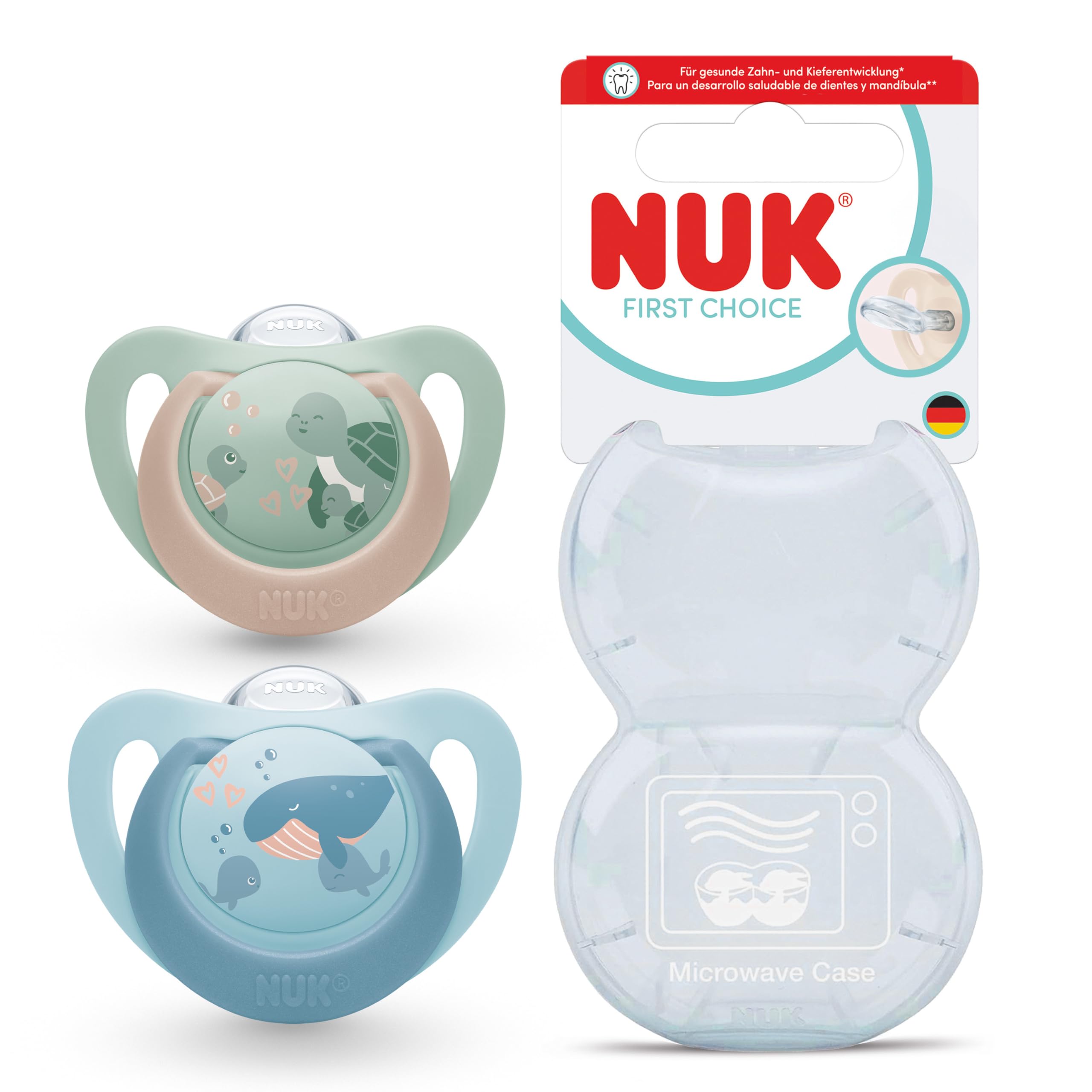 nuk-first-choice-ciucci-ortodontici-0-6-mesi-pinguino-e-giraffa-2-pezzi image 3